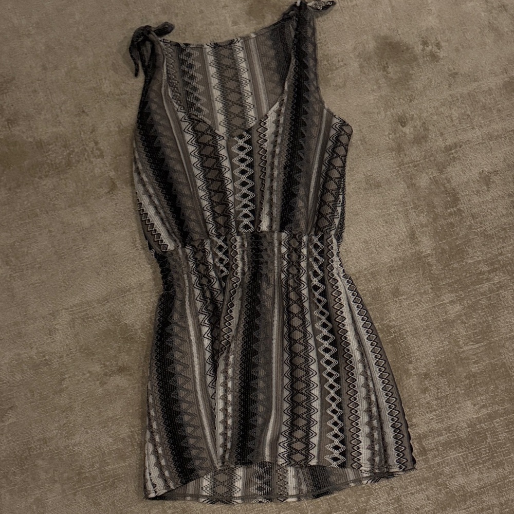BECCA Black and White Striped Swim Coverup